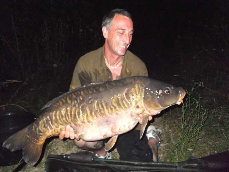 Russ with "baby black eye" 41.02lb, the tree line, July 2013