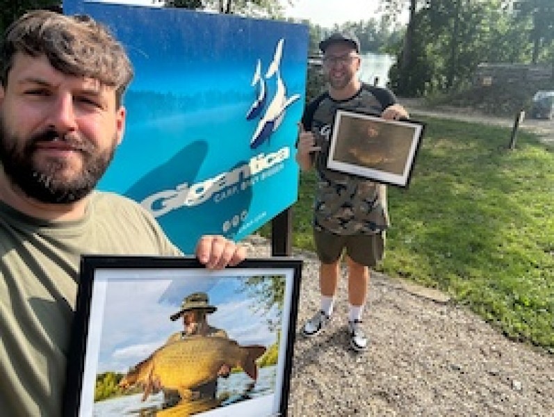 The Lads taking prints home