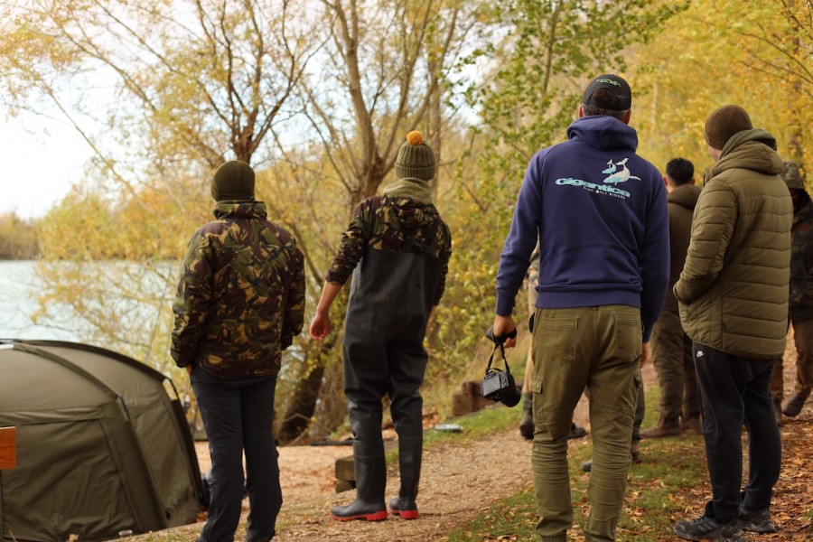 The crew gathered at photo time