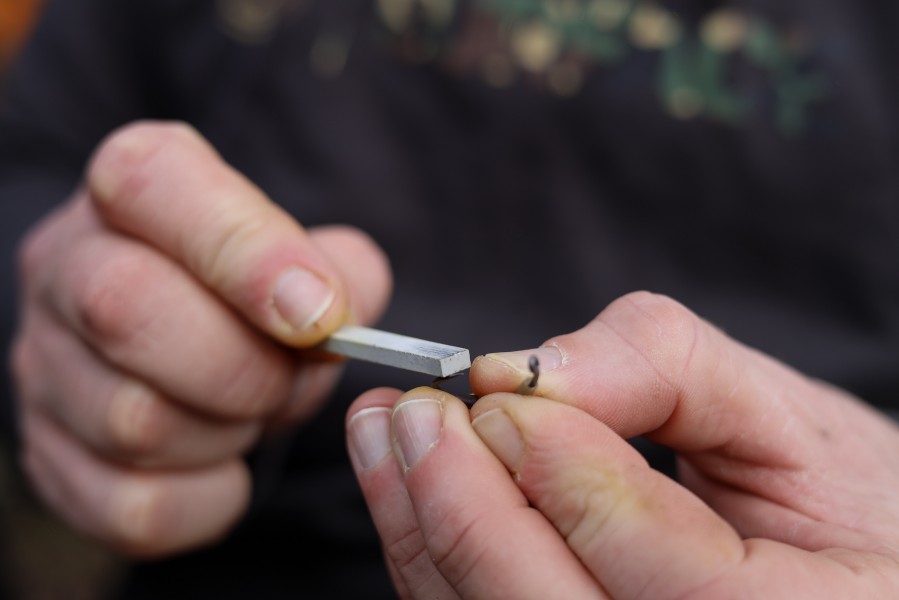 A little tweak of the hook point before casting out