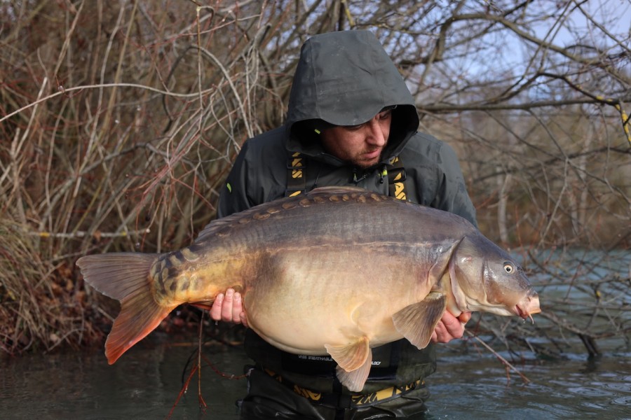 Dean in Co's Point with James weighing 50lb 8oz